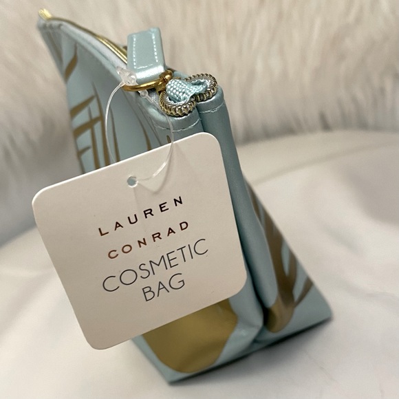 LAUREN CONRAD Aloha Cosmetic Bag Blue & Gold - Picture 2 of 7